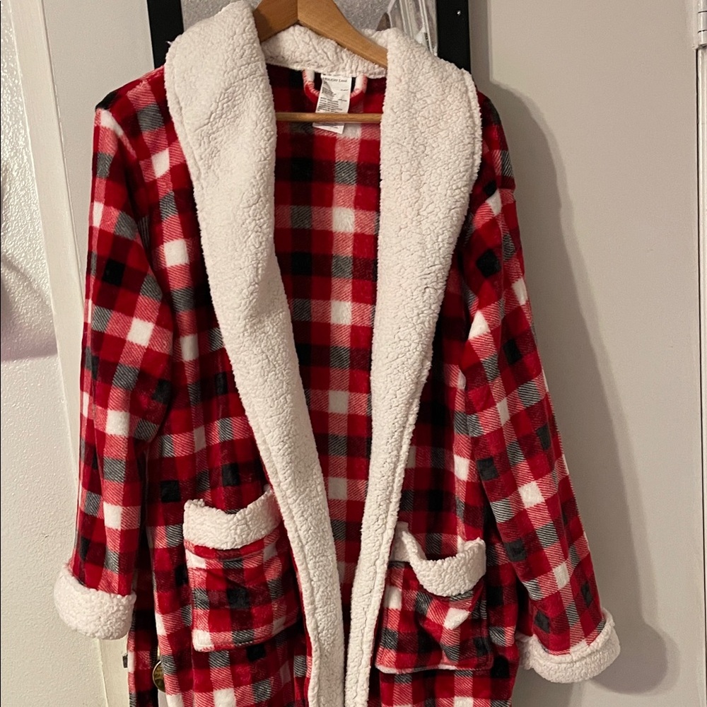 Plaid Sherpa-Lined Women's Robe